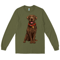 Army Green chocolate lab labrador retriever Long Sleeve Tee - Artiststas