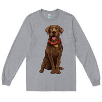 Heather Grey chocolate lab labrador retriever Long Sleeve Tee - Artiststas