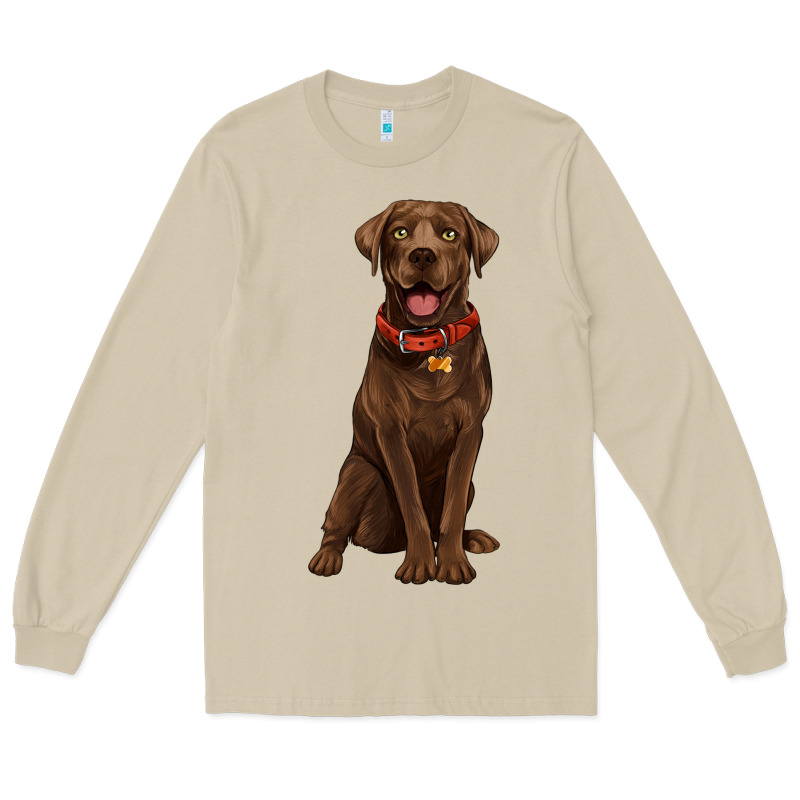 Chocolate Lab Labrador Retriever Long Sleeve Tee by Artiststas | Teevron