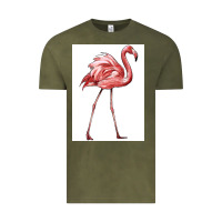 Vintage Olive Pink Flamingo Vintage Tee - LillyAllenDesigns