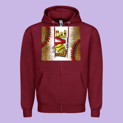 For The Love Of The Game Softball Zipper Hoodie Designed By Chombo