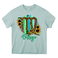 Arona Virgo Zodiac Sign Sunflower Leopard Serape Heavy Core Tee - RanaPortraitStore