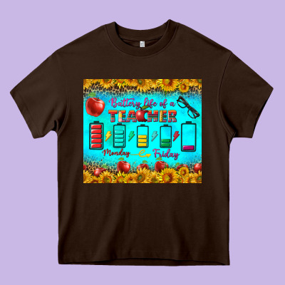 Battery Life Of A Teacher Tumbler Heavy Core Tee Designed By Bundleandbundleshop