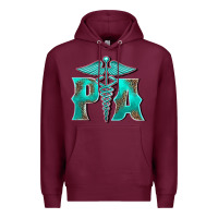 Burgundy physician medical symbol assistant nurse Premium Hoodie - BarkalooDesign