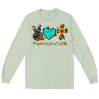 Matcha peace love faith with cros and sunflower Long Sleeve Tee - Artiststas