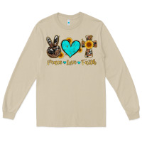 Mushroom peace love faith with cros and sunflower Long Sleeve Tee - Artiststas