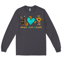 Smoke peace love faith with cros and sunflower Long Sleeve Tee - Artiststas