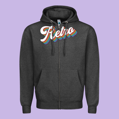 Retro Colorful Zipper Hoodie Designed By Chombo