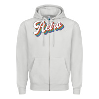 Dove Grey retro colorful Zipper Hoodie - chombo