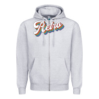 Heather Grey retro colorful Zipper Hoodie - chombo