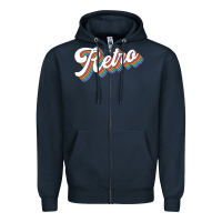 Navy retro colorful Zipper Hoodie - chombo