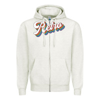 Oatmeal Heather retro colorful Zipper Hoodie - chombo