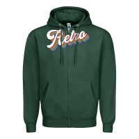 Sports Green retro colorful Zipper Hoodie - chombo