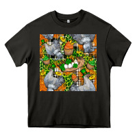 Asphalt St. Patricks Chicken With Cupcake Leopard Heavy Core Tee - FaDigitalArtStudio