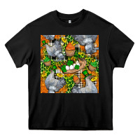 Black St. Patricks Chicken With Cupcake Leopard Heavy Core Tee - FaDigitalArtStudio