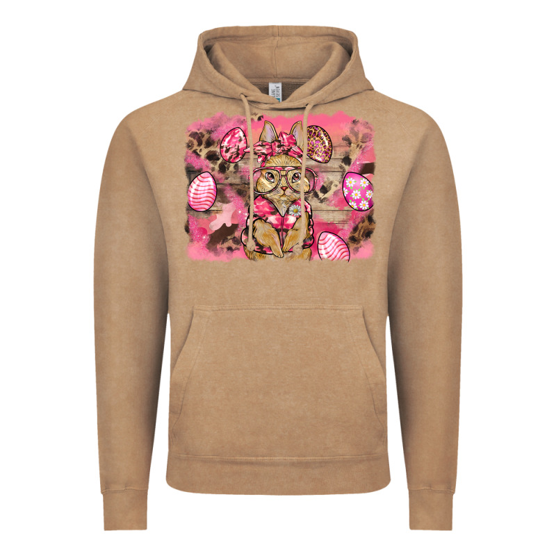 Pink Camouflage Bunny Background Vintage Hoodie by BarkalooDesign | Teevron