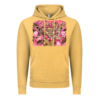 Vintage Mustard pink camouflage bunny background Vintage Hoodie - BarkalooDesign