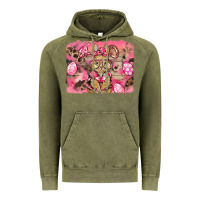 Vintage Olive pink camouflage bunny background Vintage Hoodie - BarkalooDesign