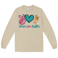 Mushroom peace love easter with bunny and butterfly Long Sleeve Tee - Artiststas