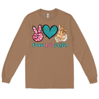 Toasted Coconut peace love easter with bunny and butterfly Long Sleeve Tee - Artiststas