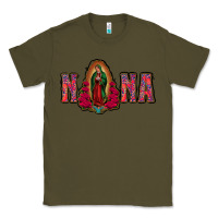 Army Green Nana Lady Of Guadalupe Classic Tee - Jasminsmagicworld