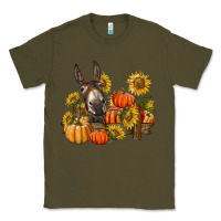 Army Green donkey sunflower and pumpkin farm Classic Tee - BarkalooDesign