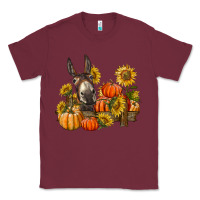 Burgundy donkey sunflower and pumpkin farm Classic Tee - BarkalooDesign