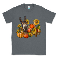 Charcoal Heather donkey sunflower and pumpkin farm Classic Tee - BarkalooDesign