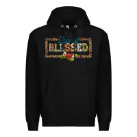 Black she is blesssed floral Premium Hoodie - BarkalooDesign