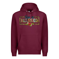 Burgundy she is blesssed floral Premium Hoodie - BarkalooDesign