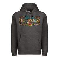 Charcoal Heather she is blesssed floral Premium Hoodie - BarkalooDesign