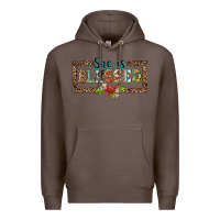 Coffee she is blesssed floral Premium Hoodie - BarkalooDesign