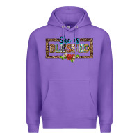 Purple she is blesssed floral Premium Hoodie - BarkalooDesign