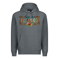 Rock she is blesssed floral Premium Hoodie - BarkalooDesign