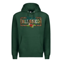Sports Green she is blesssed floral Premium Hoodie - BarkalooDesign
