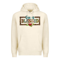 Tofu she is blesssed floral Premium Hoodie - BarkalooDesign