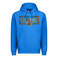 True Royal she is blesssed floral Premium Hoodie - BarkalooDesign