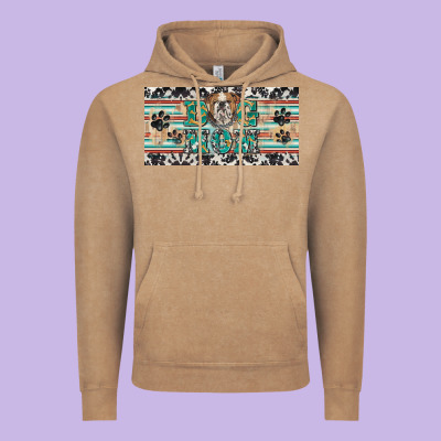 Dog Mom English Bulldog License Plate Template Vintage Hoodie Designed By Barkaloodesign