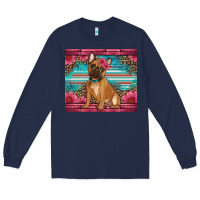 Navy french bulldog floral Long Sleeve Tee - Artiststas