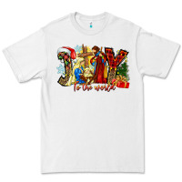 White Joy To The World Premium Tee - CowhideDigitalArt