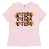 Bubblegum Pink western sunflower Ladies Tee - RacoonDesign