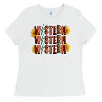White western sunflower Ladies Tee - RacoonDesign