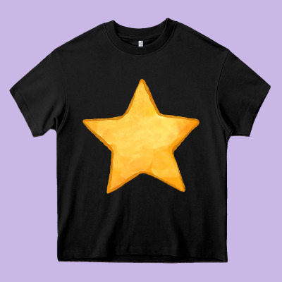 Yellow Star Heavy Core Tee Designed By Fadigitalartstudio