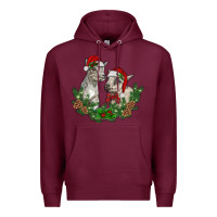 Burgundy christmas baby goats Premium Hoodie - RanaPortraitStore