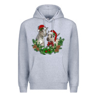 Heather Grey christmas baby goats Premium Hoodie - RanaPortraitStore