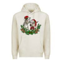 Oatmeal Heather christmas baby goats Premium Hoodie - RanaPortraitStore