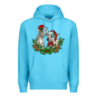 Ocean Blue christmas baby goats Premium Hoodie - RanaPortraitStore