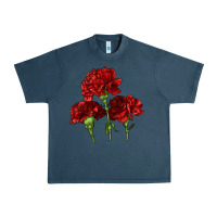 Midnight Navy Scarlet Red Carnation Illustrations Urban Heavy Tee - LillyAllenDesigns