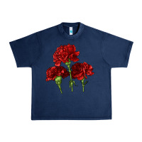 Navy Scarlet Red Carnation Illustrations Urban Heavy Tee - LillyAllenDesigns