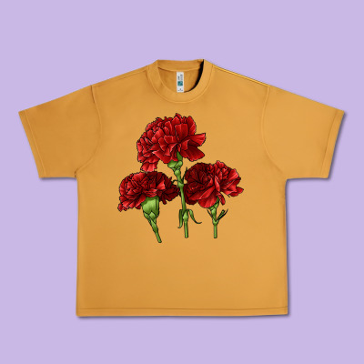 Scarlet Red Carnation Illustrations Urban Heavy Tee Designed By Lillyallendesigns
